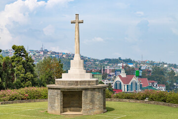 View of the kohima war cemetery in nagaland  India.