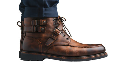 Men's brown boots isolated