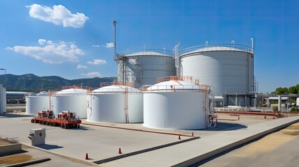 Obraz premium innovation modern chemical plant illustration efficiency sustainability, automation production, process engineering innovation modern chemical plant