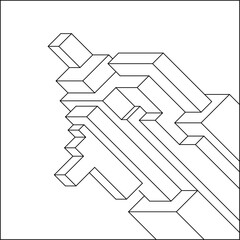 Easy Coloring Pages for Adults. Coloring Page of geometric abstract tile pattern. EPS 8. #800