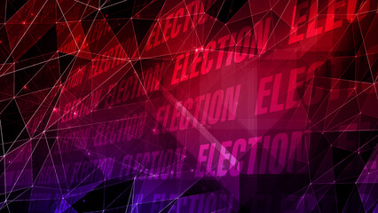 Election text and connected lines background of politics presidential election, and voting patterns - obrazy, fototapety, plakaty
