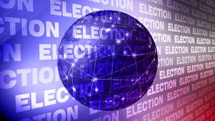 Background with election text and world globe creative layout for presidential election results