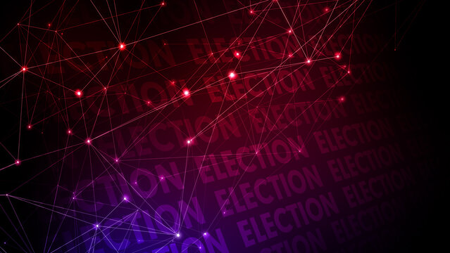 Politics election text and connected lines backdrop for presidential election campaign with creative typography