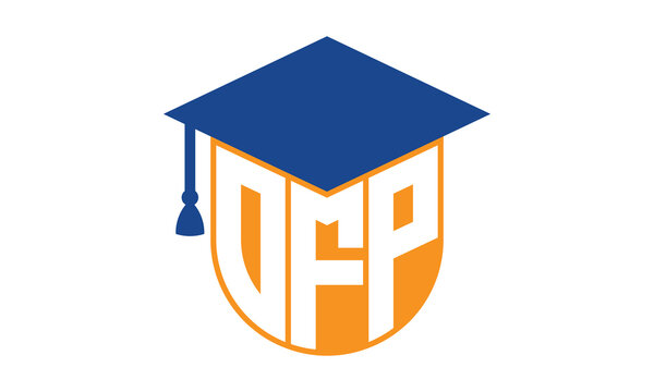 OFP initial letter academic logo design vector template. monogram, abstract, school, college, university, graduation, symbol, shield, model, institute, educational, coaching canter, tech, sign, badge