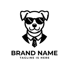 A cool dog logo: Infuses attitude, style, and charm, creating a modern and charismatic representation of canine companionship.