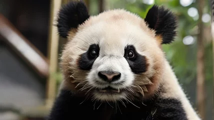 Foto op Plexiglas giant panda eating bamboo © alvian