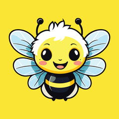 Obraz premium cute mascot bee character for branding
