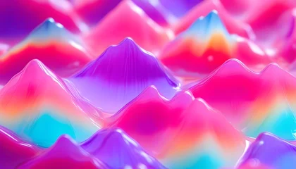 Papier Peint photo Lavable Montagnes A close-up of a mountain made of translucent jelly cubes