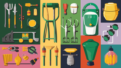 flatlay gardening tools