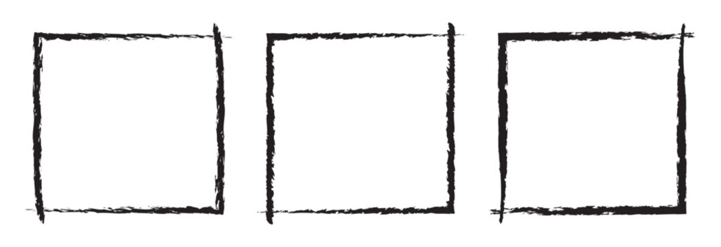 Hand drawn sketch frame vector.Simple doodle rectangle pencil frame border shape.Hand drawn doodle scribble border element for text quote template.Pencil brush stroke styleisolated on white background