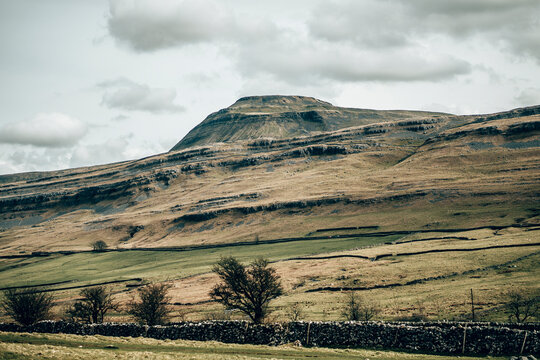 A view of ingleborough mountain, one of the Yorkshire three peaks in England