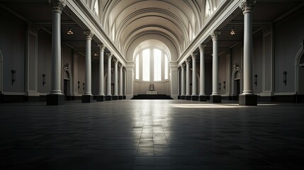 eerie empty church building illustration quiet forgotten, hollow barren, still lifeless eerie empty church building