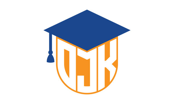 OJK initial letter academic logo design vector template. monogram, abstract, school, college, university, graduation, symbol, shield, model, institute, educational, coaching canter, tech, sign, badge
