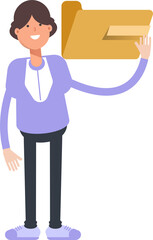 Woman Character Holding Folder
