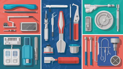 Flatlay knolling graphic resources various design