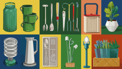 Flatlay knolling graphic resources various design