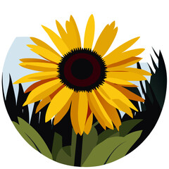 Obraz premium A beautiful coneflower sways gracefully in the summer breeze.