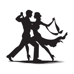 Romantic Dancing Couple Silhouette Vector Set for Elegant Designs and Love-themed Projects. Dancing couple Illustration.
