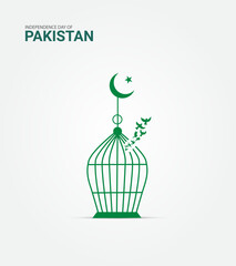 Independence day of Pakistan, Pakistan Independence day, creative design for banner, poster, vector illustration.