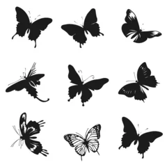 Fototapete Schmetterlinge butterfly  silhouette vector set design