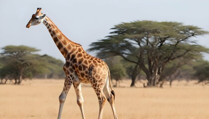 A Giraffe With Its Neck Swaying As It Walks