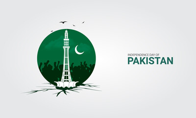 Independence day of Pakistan, Pakistan Independence day, creative design for banner, poster, vector illustration.