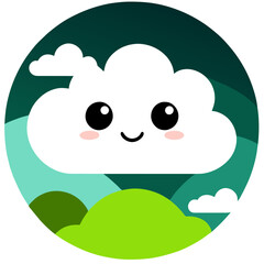 A cute cloud floating in the sky, adding a touch of whimsy to nature's canvas.