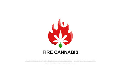 pictogram, logo mark combination of fire flame and cannabis