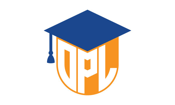 OPL initial letter academic logo design vector template. monogram, abstract, school, college, university, graduation, symbol, shield, model, institute, educational, coaching canter, tech, sign, badge