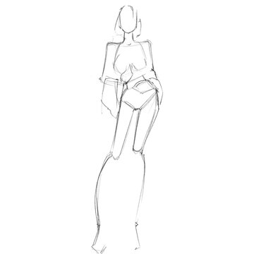 Fashion templates. Croquis. Pattern for drawing
