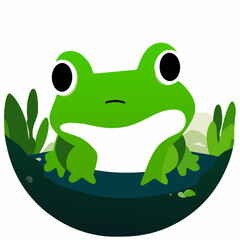 Cute frog in nature