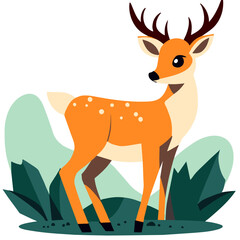 Fototapeta premium Cute deer roaming freely in its natural habitat.