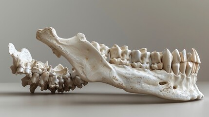 3D rendered focused study of a human mandible bone structure - obrazy, fototapety, plakaty