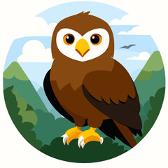 Fototapeta premium A majestic eagle soars through the sky, its piercing gaze surveying the breathtaking landscape below.