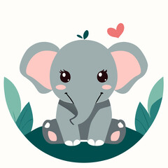 Naklejka premium Elephant in the wild with a cute expression.