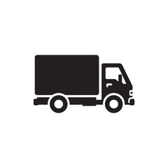 Swift Deliveries: Delivery Truck Silhouette Vector for Efficient Logistics and Transportation Designs. Black Delivery truck illustration, Transport Vector.
