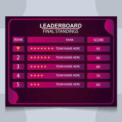 Obraz premium Leaderboard abstract background. leaderboard game vector design