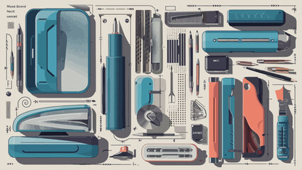Flatlay knolling graphic resources various design