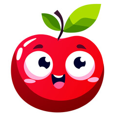 An adorable apple with perfect redness rests gently on a bed of green leaves, embodying the vibrant essence of nature.