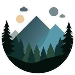 The cute mountain with lush greenery creates a serene and picturesque landscape.