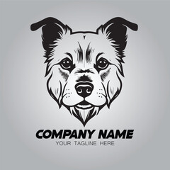 A dog logo company image vector with a head dog illustration symbol design

