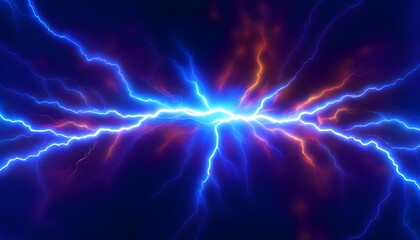A blue lightning bolt against a dark background