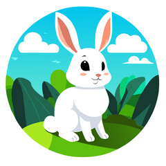 Here's a cute bunny rabbit enjoying nature.