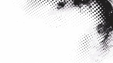 Monochrome printing raster with abstract halftone dots on white background artificial intelligence,...