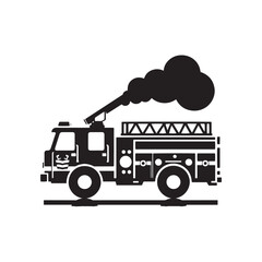 Blazing Rescuers: Firetruck Silhouette Vector Set for Emergency Response Designs and Safety-themed Projects. Firetruck Illustration.