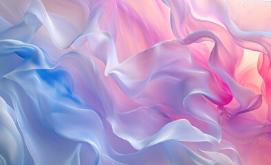 Obraz premium Abstract Pink, Blue, and White Fabric with Wave Pattern in the Middle Creative Textile Design Background Concept