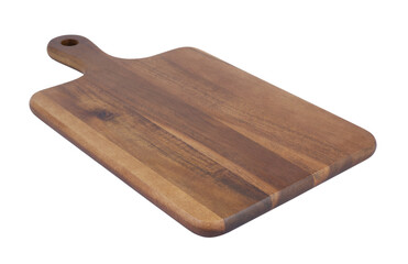 Natural wooden cutting board isolated on white