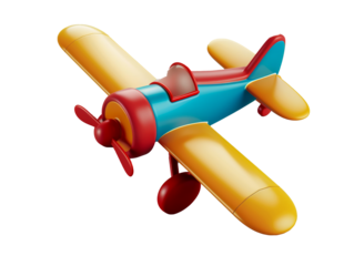 3d three dimensional airplane isolated on background