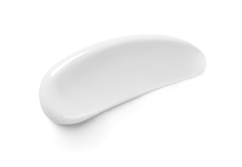 White cosmetic cream stroke isolated on white.