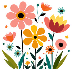 Soft, colorful petals bloom amidst lush, verdant foliage.